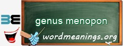 WordMeaning blackboard for genus menopon